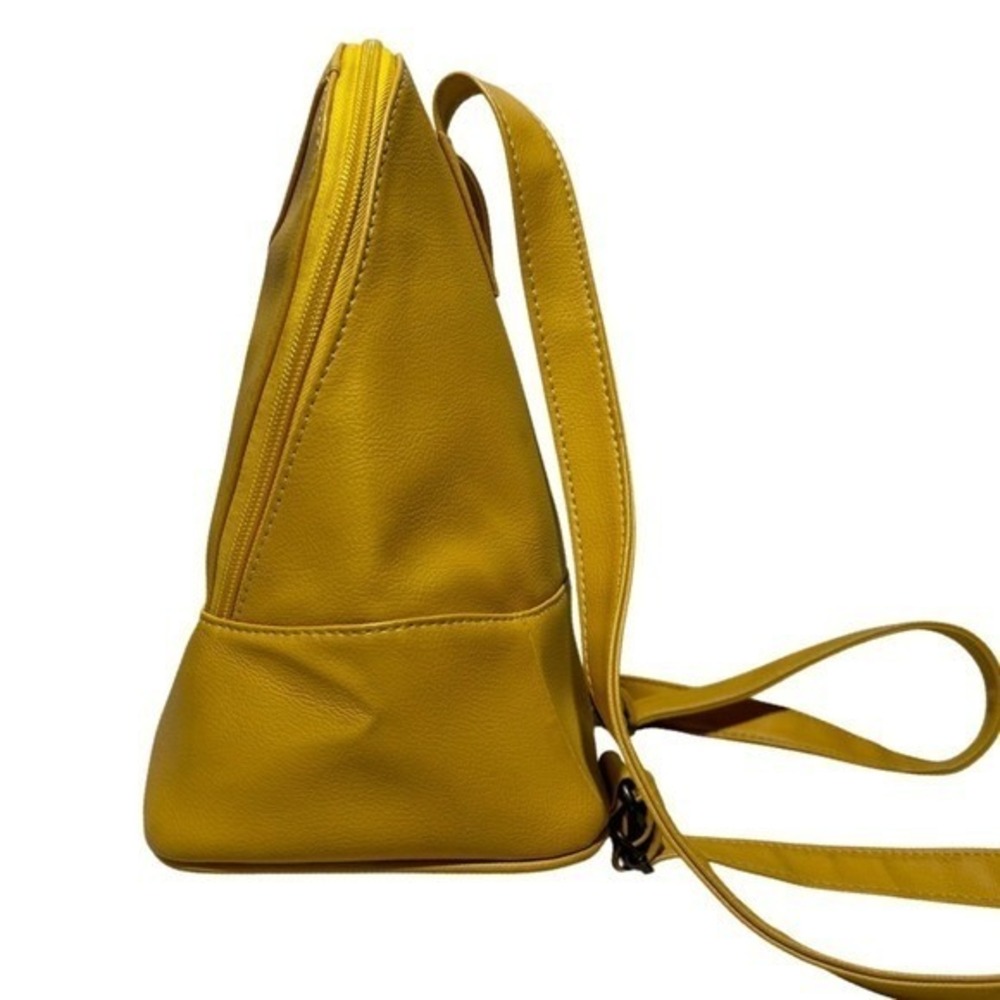 Vegan Leather Backpack Sunny Yellow Bag Bold Colorful Summer Purse Streetwear